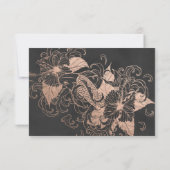 Roos Gold Foil Floral Koi Wedding Save the Date (Achterkant)