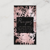 Roos Gold Foil Floral Vrijgezellenfeest Recipe Req Informatiekaartje (Voorkant)