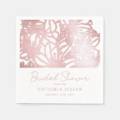 Roos Gold Foil Floral Vrijgezellenfeest Servet (Voorkant)