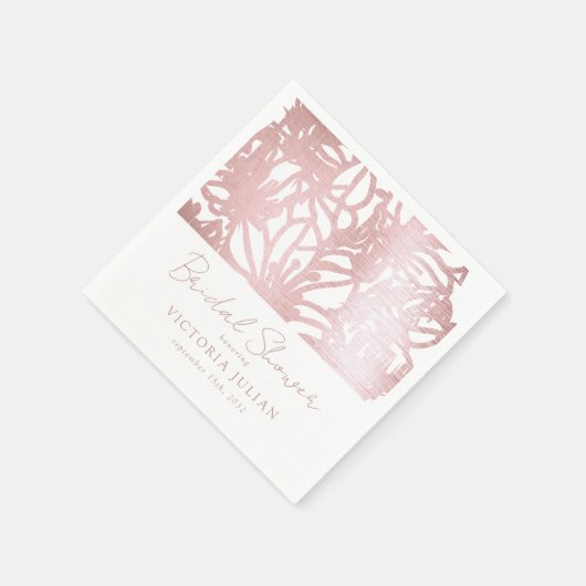 Roos Gold Foil Floral Vrijgezellenfeest Servet (Hoek)