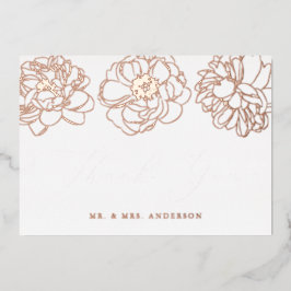 Roos Gold Foil Floral Weddenschap Hartelijk dank Folie Uitnodiging