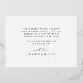 Roos Gold Foil Floral Weddenschap Hartelijk dank Folie Uitnodiging (Achterkant)