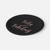 Roos Gold Foil Forty | 40 en een fantastische verj Papieren Bordje (Gekanteld)