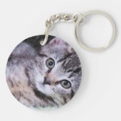 Roos Gold Foil Foto van modern Signature Monogram Sleutelhanger (Achterkant)