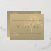 Roos Gold Foil Fresia Wedding Invitations Folie Uitnodiging Briefkaart (Voorkant / Achterkant)