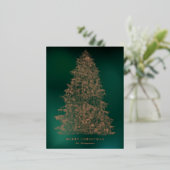 Roos Gold Foil geïllustreerd Briefkaart met kerstb (Staand Voorkant)