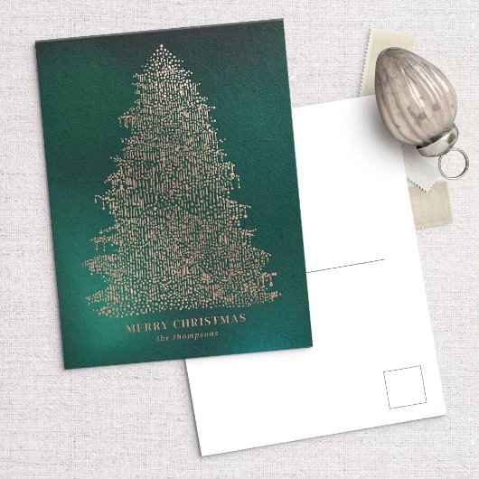 Roos Gold Foil geïllustreerd Briefkaart met kerstb