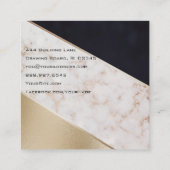 *~* Roos Gold Foil Geometric Abstract BlocK Vierkante Visitekaartje (Achterkant)