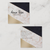 *~* Roos Gold Foil Geometric Abstract BlocK Vierkante Visitekaartje (Voorkant / Achterkant)