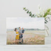 Roos Gold Foil - Gezinsherriest Feestdagenkaart (Staand voorkant)