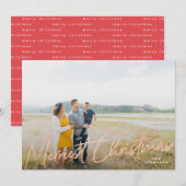 Roos Gold Foil - Gezinsherriest Feestdagenkaart (Voorkant / Achterkant)