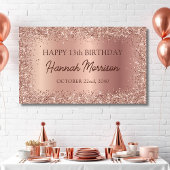 Roos Gold Foil Glitter 13e Verjaardag Script Spandoek