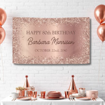 Roos Gold Foil Glitter 80ste Verjaardag Script