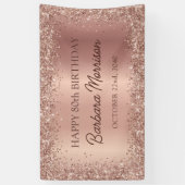 Roos Gold Foil Glitter 80ste Verjaardag Script Spandoek (Verticaal)