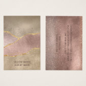 Roos Gold Foil Glitter die juwelen tentoonspreidt Visitekaartje (Voorkant /achterkant)