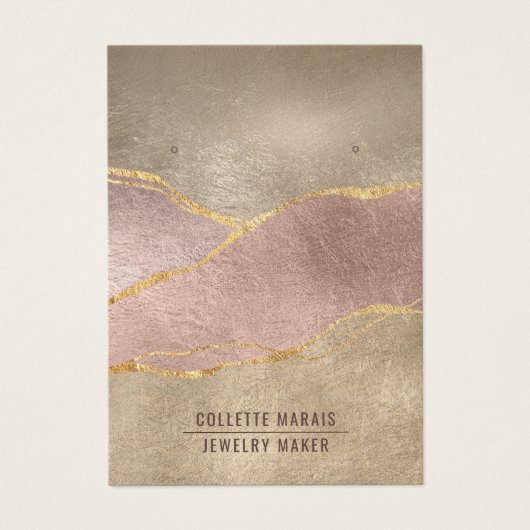 Roos Gold Foil Glitter die juwelen tentoonspreidt Visitekaartje (Voorkant)