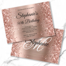 Roos Gold Foil Glitter Fancy Monogram Birthday