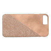 Roos Gold Foil Glitter Moderne iPhone 7 Hoesje (Achterkant (Horizontaal))
