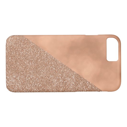 Roos Gold Foil Glitter Moderne iPhone 7 Hoesje (Achterkant (Horizontaal))