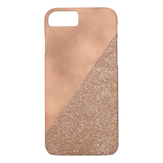Roos Gold Foil Glitter Moderne iPhone 7 Hoesje (Achterkant)