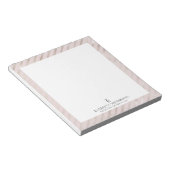 Roos Gold Foil Glitter Monogram Custom Girly Notitieblok (Schuin)