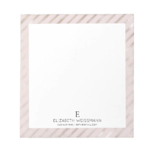 Roos Gold Foil Glitter Monogram Custom Girly Notitieblok