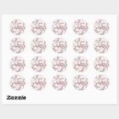 Roos Gold Foil Glitter Pink Marble Name Monogram Ronde Sticker (Vel)