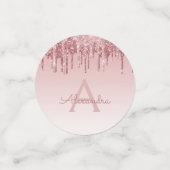 Roos Gold Foil Glitter Sparkle Monogram Confetti (Kleine voorkant)