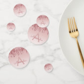 Roos Gold Foil Glitter Sparkle Monogram Confetti (Groep)