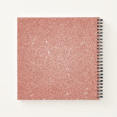 Roos Gold Foil Glitter Sparkle Monogram Notitieboe Notitieboek (Achterkant)
