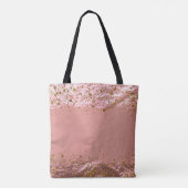 Roos Gold Foil Glittery Stijlvol beeld Moderne Fan Tote Bag (Achterkant)