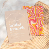 Roos Gold Foil Groovy Hippie Modern Bridal Brunch Folie Uitnodiging