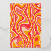 Roos Gold Foil Groovy Hippie Modern Bridal Brunch Folie Uitnodiging (Achterkant)