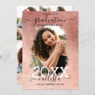 Roos Gold Foil Halo Foto Collage Afstuderen Kaart