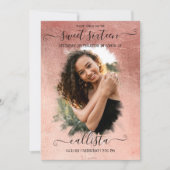 Roos Gold Foil Halo Foto Collage Sweet 16 Kaart (Voorkant)