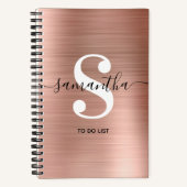 Roos Gold Foil Handtekening Monogram Small to Do L Notitieboek (Voorkant)
