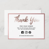 Roos Gold Foil Hartelijk dank voor uw aangepaste m (Voorkant / Achterkant)