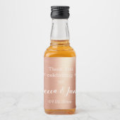 Roos Gold Foil Hartelijk dank voor uw huwelijk Likeurfles Etiket (Voorkant)