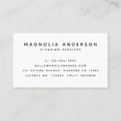 Roos Gold Foil House Cleaning Services Visitekaartje (Achterkant)