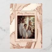 Roos Gold Foil Kerst Kaart Sjabloon Vakantie (Voorkant)