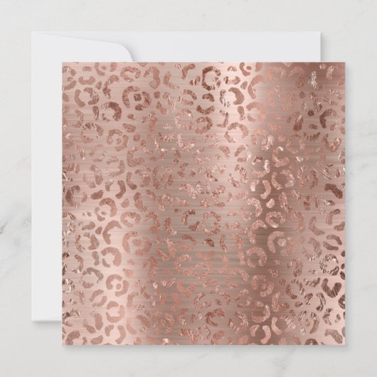 Roos Gold Foil Leopard Glam 50e verjaardag Kaart (Achterkant)