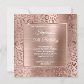 Roos Gold Foil Leopard Glam 50e verjaardag Kaart (Voorkant)