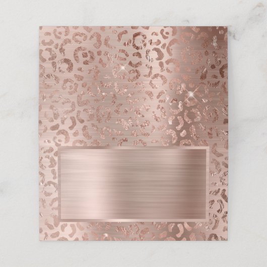 Roos Gold Foil Leopard Glam Plaatskaartje (Buitenkant ongevouwen)