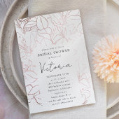 Roos Gold Foil Line Art Floral Vrijgezellenfeest Kaart