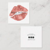 Roos Gold Foil Lips Makeup Artist Vierkante Visitekaartje (Voorkant / Achterkant)