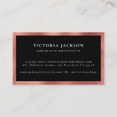 Roos Gold Foil Lips Modern Elegant Black Beauty Visitekaartje (Achterkant)