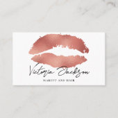 Roos Gold Foil Lips Moderne Elegant White Beauty Visitekaartje (Voorkant)