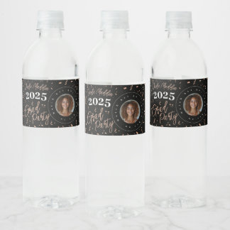 Roos Gold Foil-Look Afstuderen Waterflesetiketten Waterfles Etiket
