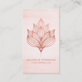 Roos Gold Foil Lotus Flower Blush Pink Visitekaartje