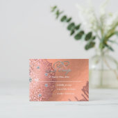 Roos Gold Foil Luxe glam elegant stijlvol RSVP Informatiekaartje (Staand voorkant)